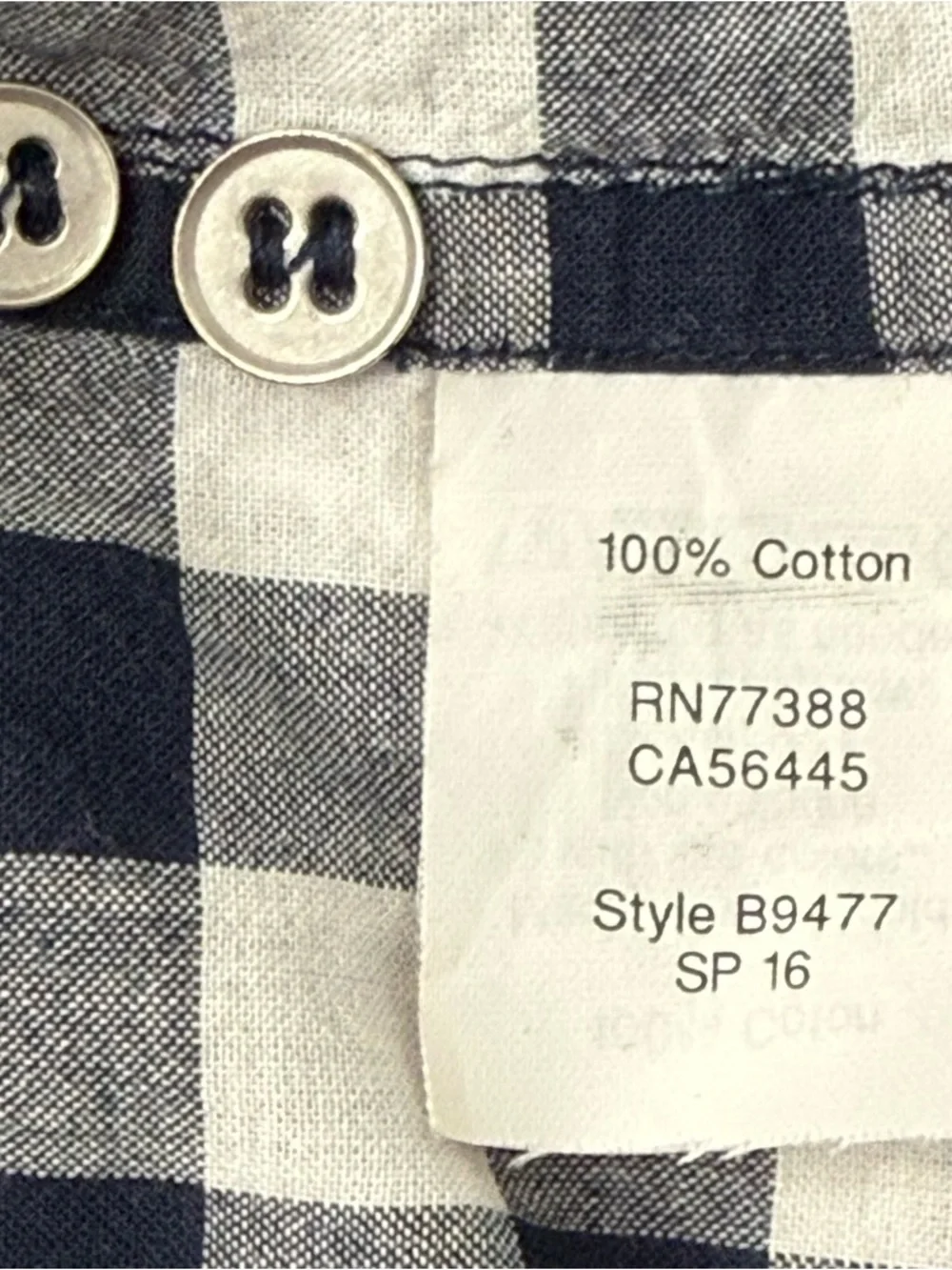 J. Crew Women's Classic-Fit Long Sleeve Blouse, Gingham Check Navy & White, Sz S